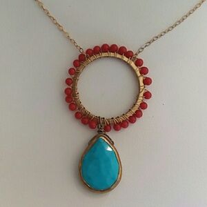 Coral and Turquoise Necklace. Designs by Ch Lovin.